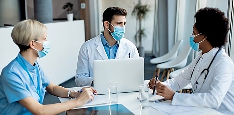Consultant advising a healthcare business owner in Los Angeles.